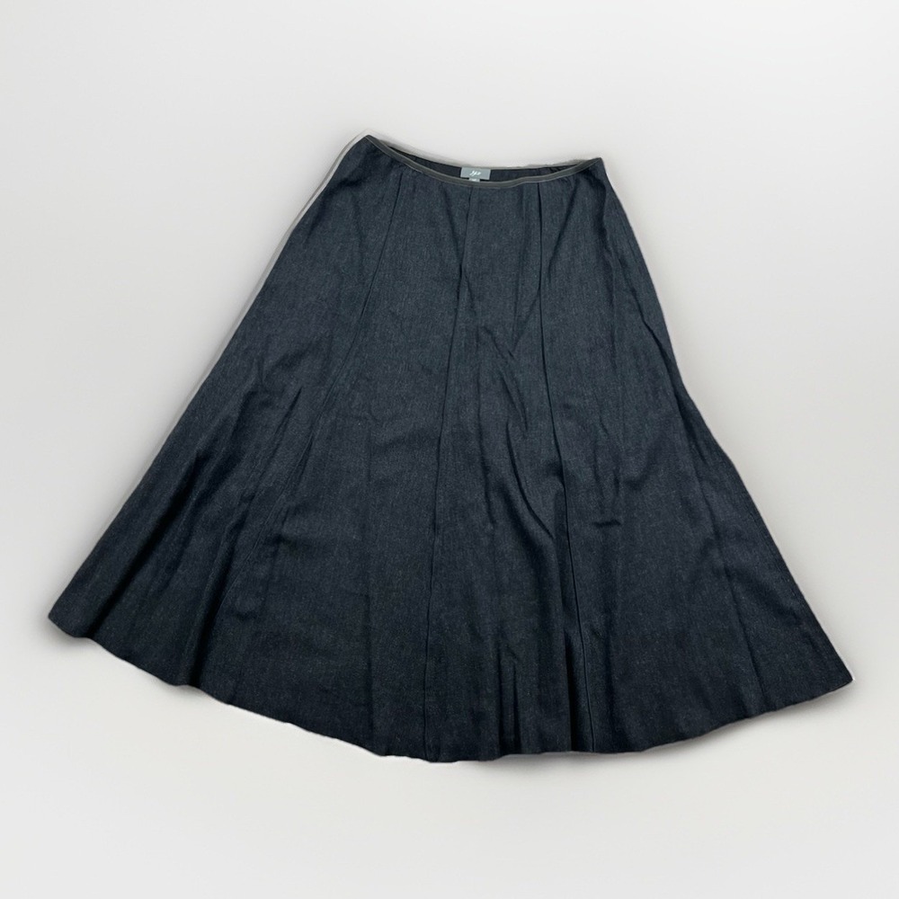 J Jill  Midi Skirt Size SP PS Small Petite Heather Gray Wool Blend Pull On - NWT